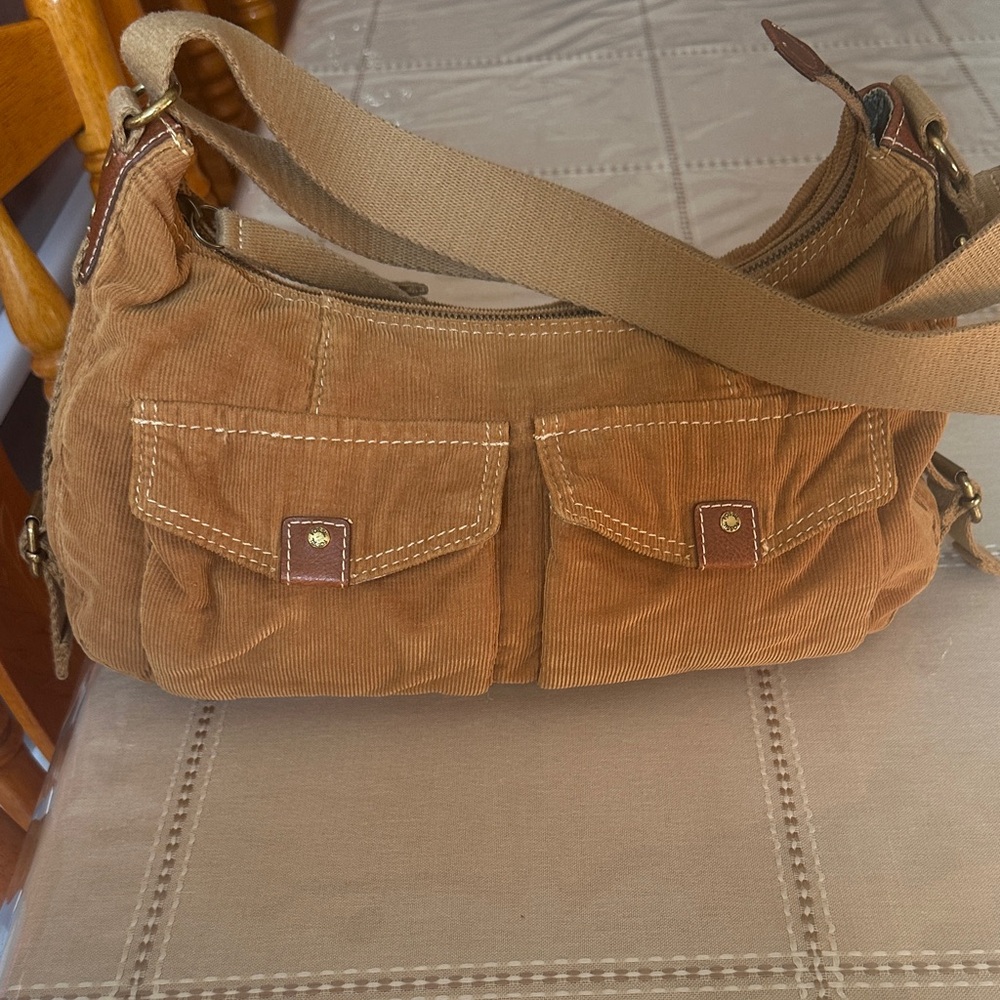 Fossil Corduroy Shoulder Bag with Floral Patch - Picture 2 of 4
